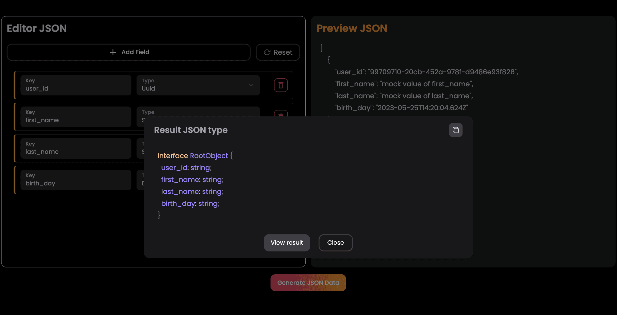 interfaceJson